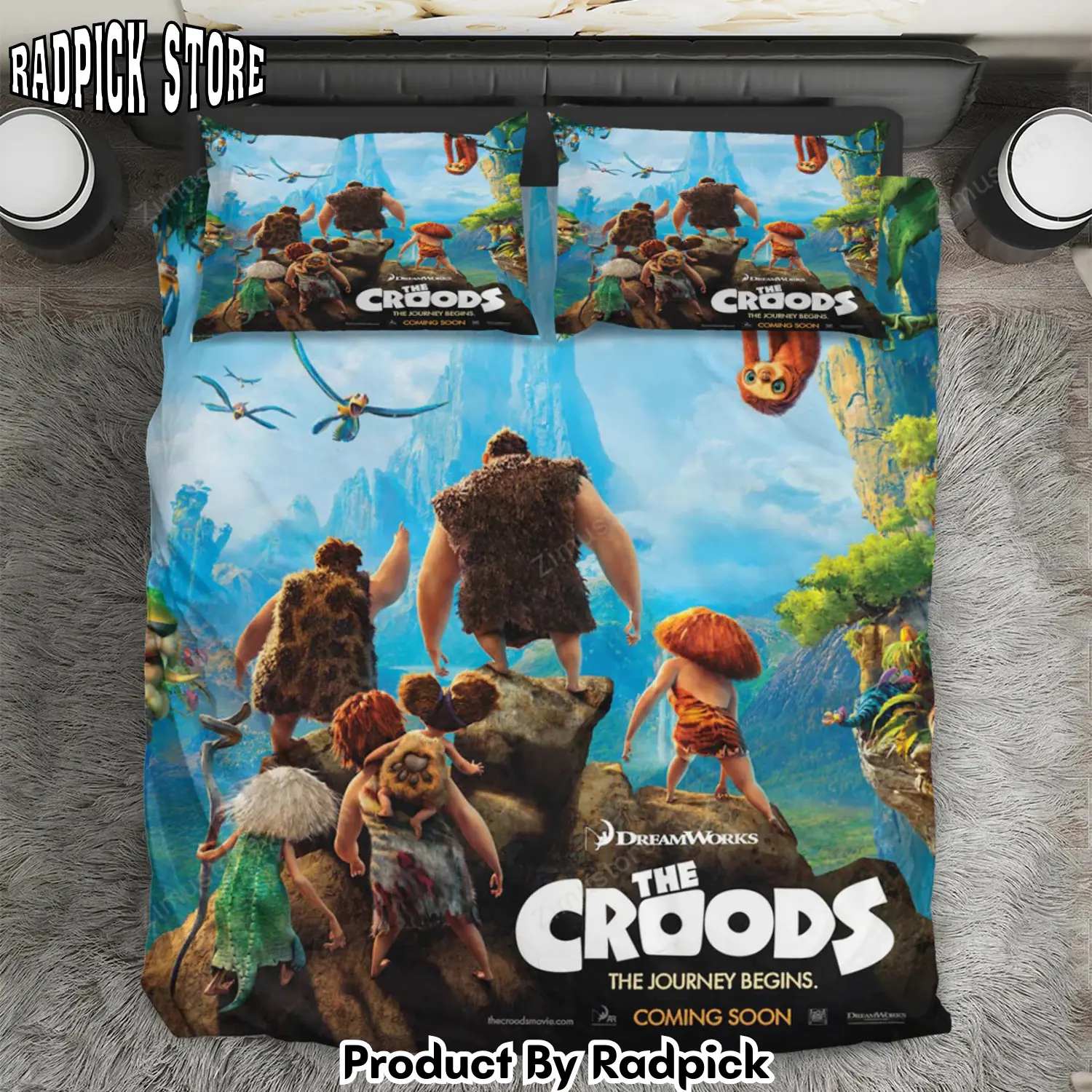 Radpick the croods poster 6 3pcs 3pcs bedding set duvet cover and pillow cases gift for fan rp3271308